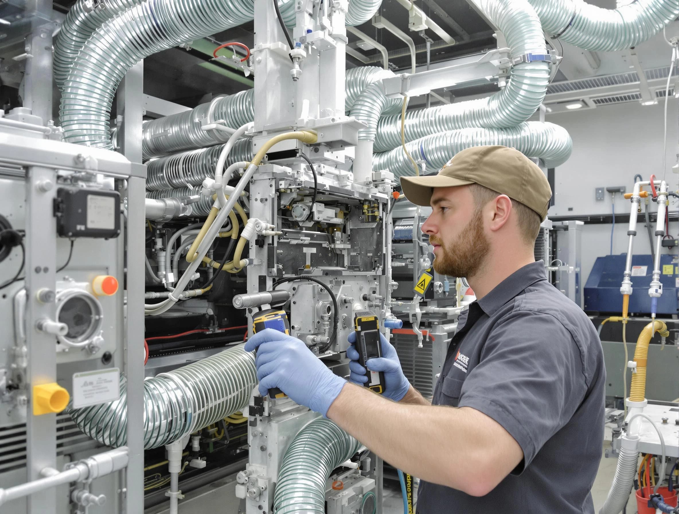 Lower Burrell Air Duct Cleaning technician performing precision commercial coil cleaning at a business facility in Lower Burrell