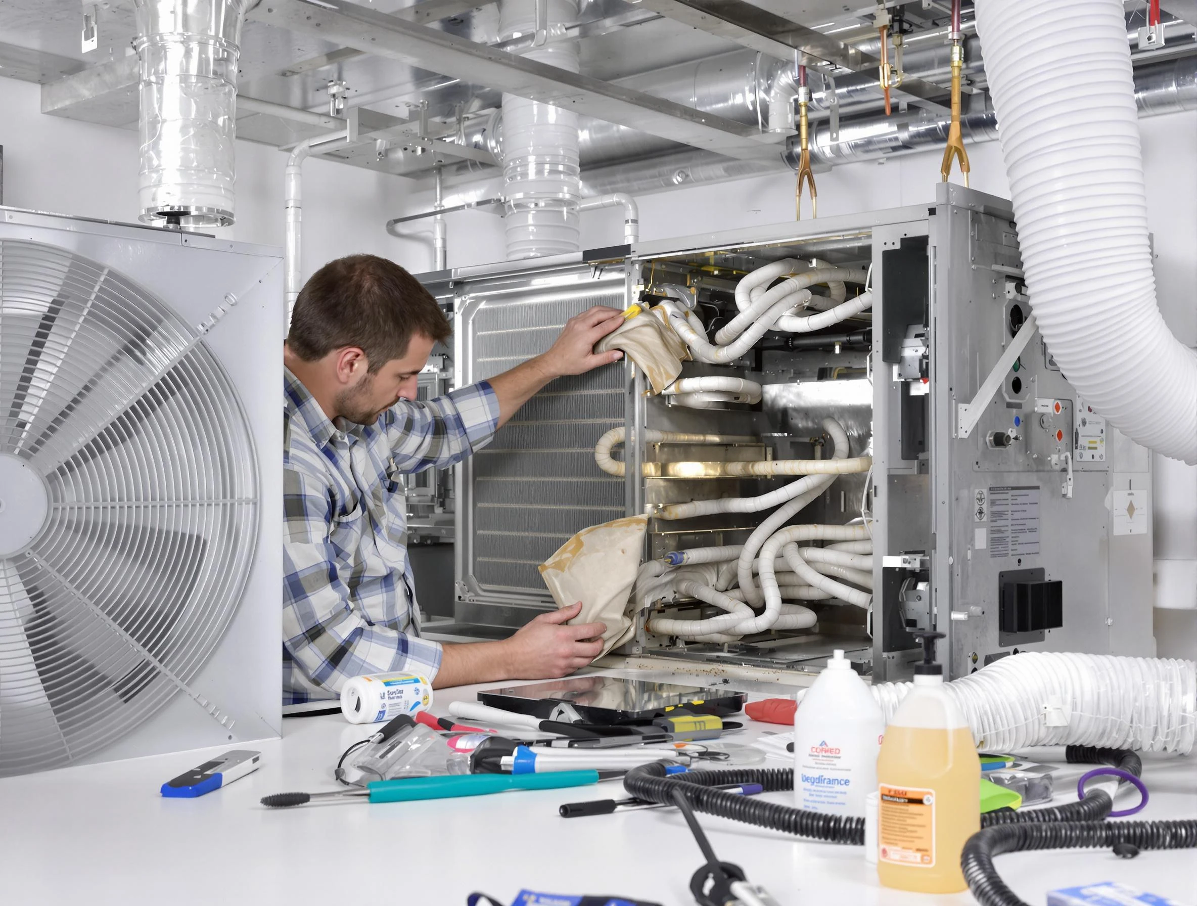 Lower Burrell Air Duct Cleaning specialist performing precision AC coil cleaning in Lower Burrell